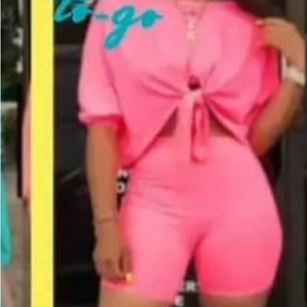 Trendy Two-Piece Biker Short Set